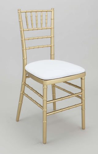 Gold chiavari chair with ivory cushion - Wedding planning, Wedding timeline, Wedding Photography - WedSmart